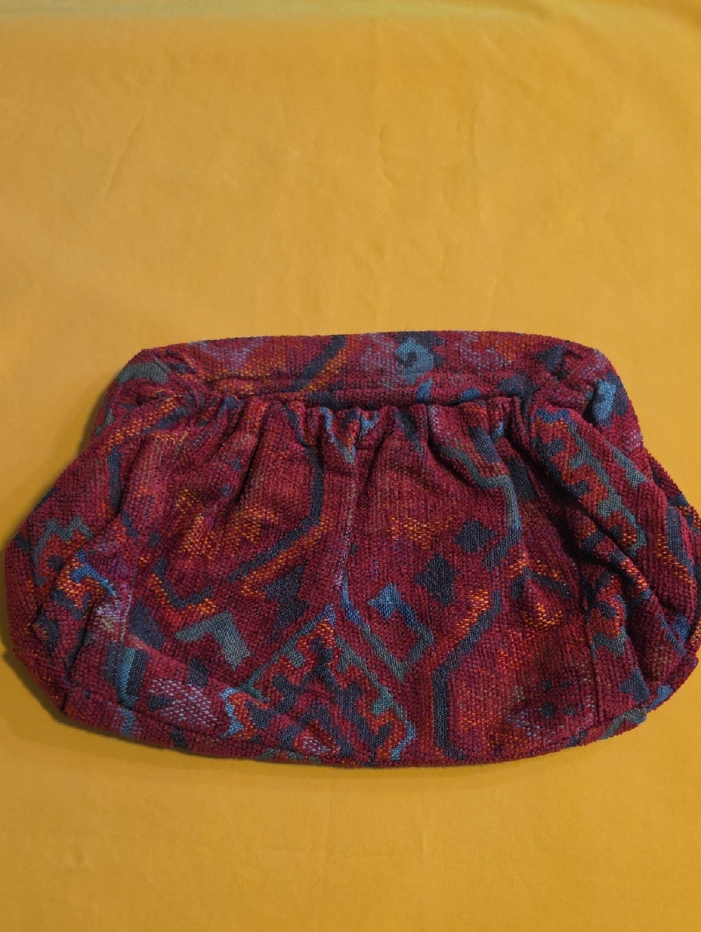 Vintage Richmark Tapestry Clutch Geometric Woven Pattern-Marked Made In America